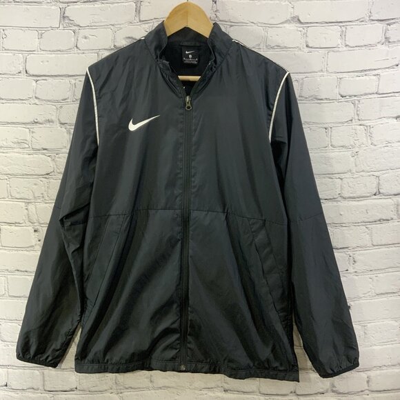 Nike Track Jacket Sz M Black White Full Zip Lightweight - Picture 1 of 10